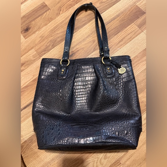 Brahmin Handbags - Brahmin Black Croc-Embossed Women's Tote Bag